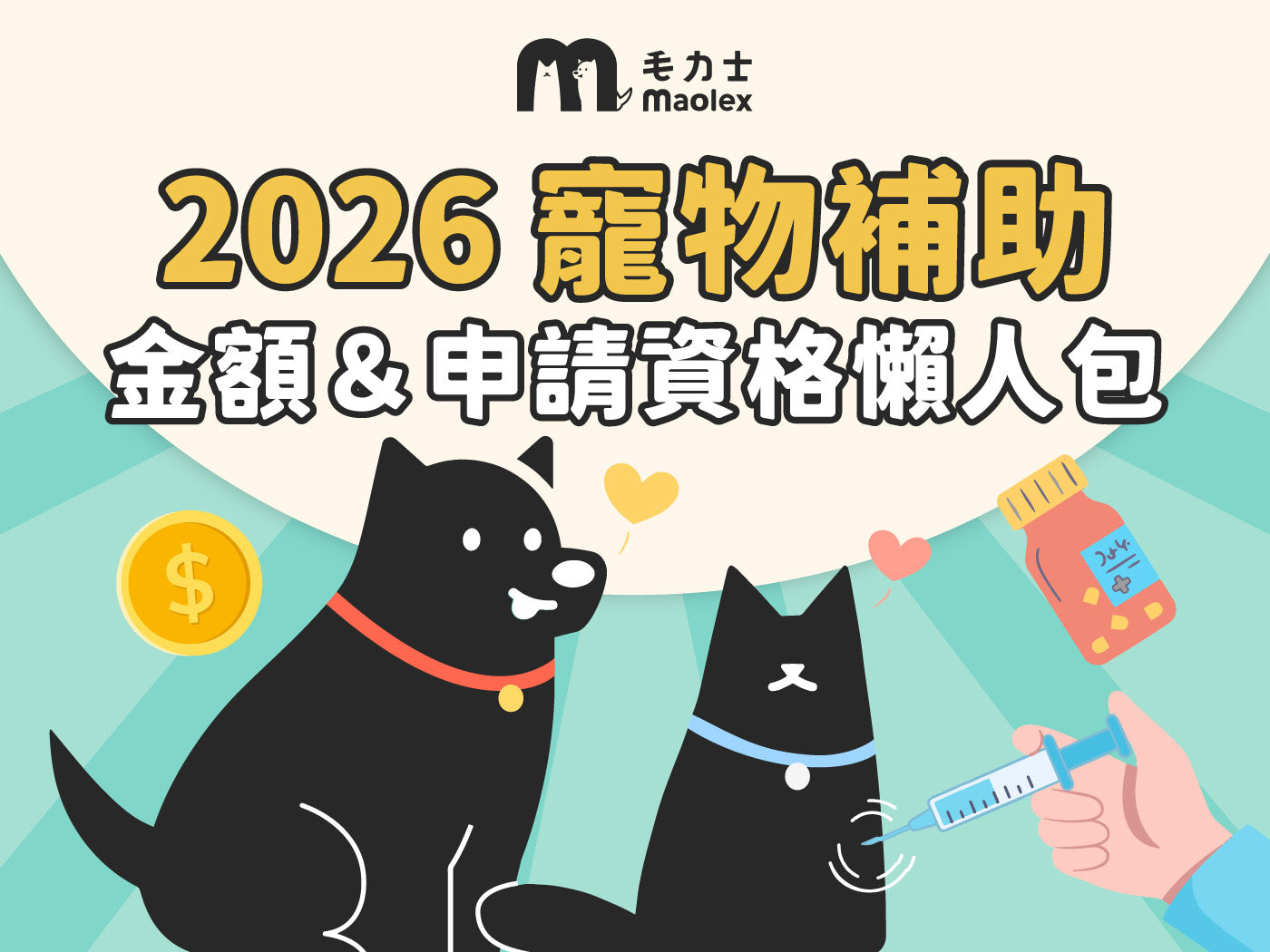 【2026寵物補助】全台犬貓結紮絕育補助懶人包|各縣市補助金額+申請條件總整理