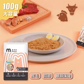 【貓咪主食罐/包】100g大容量 老饕牛排拼岩雞(肉泥 1-20入)