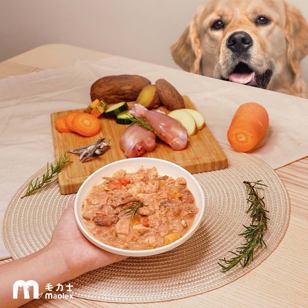毛力士Maolex-狗狗主食餐包/鮮食-法式迷迭香雞腿小魚-和家中毛孩的餐桌日常，7種高品質鮮肉+蔬食